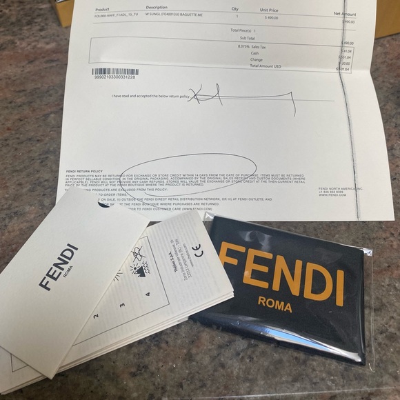 Fendi Baguette gold FF pattern sunglasses - worn twice in New Condition - Picture 13 of 14